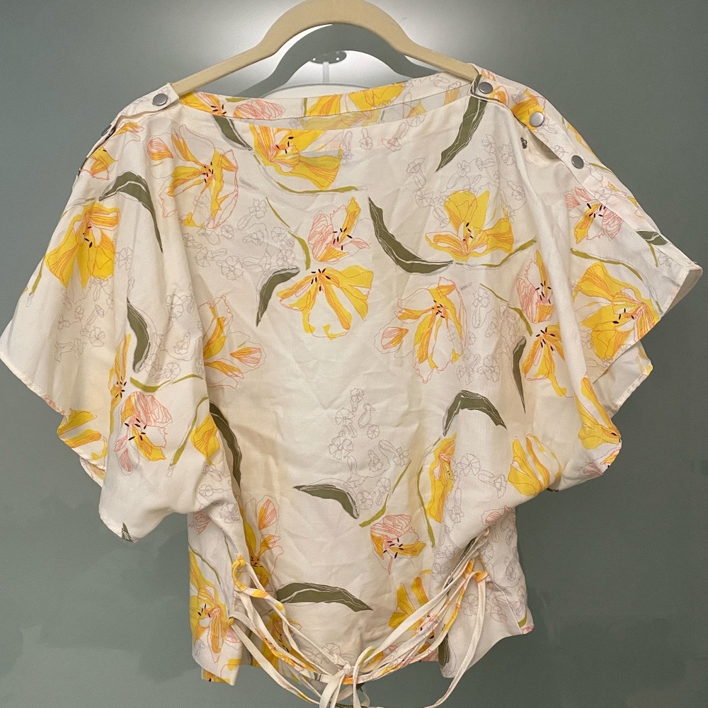 Zara Floral Blouse, Yellow, Small